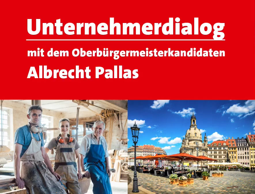 Video: Unternehmerdialog mit Vertreter:innen aus Wirtschaft, Kultur & Bildung. Mit dem OB Kandidaten aus Dresden, Albrecht Pallas.